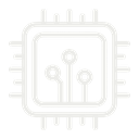 Ícone de chip de processador com nós conectados